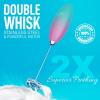 imageZulay Kitchen Powerful Double Whisk Milk Frother Handheld  Foam Maker With Stand  Whisk Drink Mixer for Coffee Mini Foamer for Latte Matcha Frappe Hot Chocolate ampamp Cappuccino Blizzard WhiteBubblegum