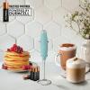 imageZulay Kitchen Powerful Double Whisk Milk Frother Handheld  Foam Maker With Stand  Whisk Drink Mixer for Coffee Mini Foamer for Latte Matcha Frappe Hot Chocolate ampamp Cappuccino Blizzard WhiteFresh Mint