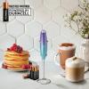 imageZulay Kitchen Powerful Double Whisk Milk Frother Handheld  Foam Maker With Stand  Whisk Drink Mixer for Coffee Mini Foamer for Latte Matcha Frappe Hot Chocolate ampamp Cappuccino Blizzard WhiteAurora Lights