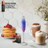 imageZulay Kitchen Powerful Double Whisk Milk Frother Handheld  Foam Maker With Stand  Whisk Drink Mixer for Coffee Mini Foamer for Latte Matcha Frappe Hot Chocolate ampamp Cappuccino Blizzard WhiteFirework