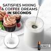 imageZulay Kitchen Powerful Double Whisk Milk Frother Handheld  Foam Maker With Stand  Whisk Drink Mixer for Coffee Mini Foamer for Latte Matcha Frappe Hot Chocolate ampamp Cappuccino Blizzard WhiteStorm Blend