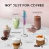 imageZulay Kitchen Powerful Double Whisk Milk Frother Handheld  Foam Maker With Stand  Whisk Drink Mixer for Coffee Mini Foamer for Latte Matcha Frappe Hot Chocolate ampamp Cappuccino Blizzard WhiteBubblegum