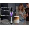 imageZulay Powerful Milk Frother for Coffee with Upgraded Titanium Motor  Handheld Frother Electric Whisk Milk Foamer Mini Mixer ampamp Coffee Blender Frother for Frappe Latte Matcha No Stand  SilverBlackPurple