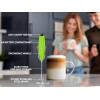 imageZulay Powerful Milk Frother for Coffee with Upgraded Titanium Motor  Handheld Frother Electric Whisk Milk Foamer Mini Mixer ampamp Coffee Blender Frother for Frappe Latte Matcha No Stand  SilverGreen  Black