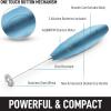 imageZulay Powerful Milk Frother for Coffee with Upgraded Titanium Motor  Handheld Frother Electric Whisk Milk Foamer Mini Mixer ampamp Coffee Blender Frother for Frappe Latte Matcha No Stand  SilverSteel Blue