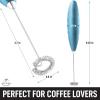 imageZulay Powerful Milk Frother for Coffee with Upgraded Titanium Motor  Handheld Frother Electric Whisk Milk Foamer Mini Mixer ampamp Coffee Blender Frother for Frappe Latte Matcha No Stand  SilverSteel Blue
