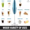 imageZulay Powerful Milk Frother for Coffee with Upgraded Titanium Motor  Handheld Frother Electric Whisk Milk Foamer Mini Mixer ampamp Coffee Blender Frother for Frappe Latte Matcha No Stand  SilverSteel Blue