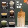 imageZulay Powerful Milk Frother for Coffee with Upgraded Titanium Motor  Handheld Frother Electric Whisk Milk Foamer Mini Mixer ampamp Coffee Blender Frother for Frappe Latte Matcha No Stand  SilverOrange  Green