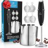 imageZulay Powerful Milk Frother for Coffee with Upgraded Titanium Motor  Handheld Frother Electric Whisk Milk Foamer Mini Mixer ampamp Coffee Blender Frother for Frappe Latte Matcha No Stand  SilverBlack