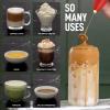 imageZulay Powerful Milk Frother for Coffee with Upgraded Titanium Motor  Handheld Frother Electric Whisk Milk Foamer Mini Mixer ampamp Coffee Blender Frother for Frappe Latte Matcha No Stand  SilverRed  Yellow