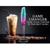 imageZulay Powerful Milk Frother for Coffee with Upgraded Titanium Motor  Handheld Frother Electric Whisk Milk Foamer Mini Mixer ampamp Coffee Blender Frother for Frappe Latte Matcha No Stand  SilverTealPink