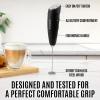 imageZulay Powerful Milk Frother for Coffee with Upgraded Titanium Motor  Handheld Frother Electric Whisk Milk Foamer Mini Mixer ampamp Coffee Blender Frother for Frappe Latte Matcha No Stand  SilverBlack