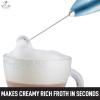 imageZulay Powerful Milk Frother for Coffee with Upgraded Titanium Motor  Handheld Frother Electric Whisk Milk Foamer Mini Mixer ampamp Coffee Blender Frother for Frappe Latte Matcha No Stand  SilverSteel Blue
