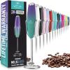 imageZulay Powerful Milk Frother for Coffee with Upgraded Titanium Motor  Handheld Frother Electric Whisk Milk Foamer Mini Mixer ampamp Coffee Blender Frother for Frappe Latte Matcha No Stand  SilverPurpleTeal