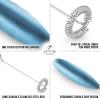 imageZulay Powerful Milk Frother for Coffee with Upgraded Titanium Motor  Handheld Frother Electric Whisk Milk Foamer Mini Mixer ampamp Coffee Blender Frother for Frappe Latte Matcha No Stand  SilverSteel Blue
