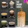imageZulay Powerful Milk Frother for Coffee with Upgraded Titanium Motor  Handheld Frother Electric Whisk Milk Foamer Mini Mixer ampamp Coffee Blender Frother for Frappe Latte Matcha No Stand  SilverTealPink
