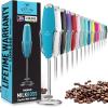imageZulay Powerful Milk Frother for Coffee with Upgraded Titanium Motor  Handheld Frother Electric Whisk Milk Foamer Mini Mixer ampamp Coffee Blender Frother for Frappe Latte Matcha No Stand  SilverBlue