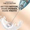 imageZulay Powerful Milk Frother for Coffee with Upgraded Titanium Motor  Handheld Frother Electric Whisk Milk Foamer Mini Mixer ampamp Coffee Blender Frother for Frappe Latte Matcha No Stand  SilverBlack