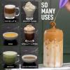 imageZulay Powerful Milk Frother for Coffee with Upgraded Titanium Motor  Handheld Frother Electric Whisk Milk Foamer Mini Mixer ampamp Coffee Blender Frother for Frappe Latte Matcha No Stand  SilverBlackPurple