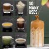 imageZulay Powerful Milk Frother for Coffee with Upgraded Titanium Motor  Handheld Frother Electric Whisk Milk Foamer Mini Mixer ampamp Coffee Blender Frother for Frappe Latte Matcha No Stand  SilverGreenYellow