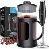 imageZulay Powerful Milk Frother for Coffee with Upgraded Titanium Motor  Handheld Frother Electric Whisk Milk Foamer Mini Mixer ampamp Coffee Blender Frother for Frappe Latte Matcha No Stand  SilverBlack
