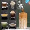 imageZulay Powerful Milk Frother for Coffee with Upgraded Titanium Motor  Handheld Frother Electric Whisk Milk Foamer Mini Mixer ampamp Coffee Blender Frother for Frappe Latte Matcha No Stand  SilverBlue  Purple
