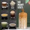imageZulay Powerful Milk Frother for Coffee with Upgraded Titanium Motor  Handheld Frother Electric Whisk Milk Foamer Mini Mixer ampamp Coffee Blender Frother for Frappe Latte Matcha No Stand  SilverTealAqua