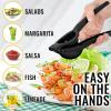 imageZulay Premium Quality Metal Lime Squeezer Citrus Juicer Manual Press for Extracting the Most Juice Possible  Lime Juicer BlackMidnight Black