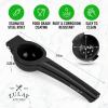 imageZulay Premium Quality Metal Lime Squeezer Citrus Juicer Manual Press for Extracting the Most Juice Possible  Lime Juicer BlackMidnight Black
