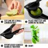 imageZulay Premium Quality Metal Lime Squeezer Citrus Juicer Manual Press for Extracting the Most Juice Possible  Lime Juicer BlackMidnight Black