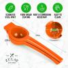 imageZulay Premium Quality Metal Lime Squeezer Citrus Juicer Manual Press for Extracting the Most Juice Possible  Lime Juicer BlackOrange