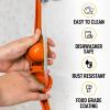 imageZulay Premium Quality Metal Lime Squeezer Citrus Juicer Manual Press for Extracting the Most Juice Possible  Lime Juicer BlackOrange