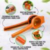 imageZulay Premium Quality Metal Lime Squeezer Citrus Juicer Manual Press for Extracting the Most Juice Possible  Lime Juicer BlackOrange