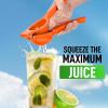 imageZulay Premium Quality Metal Lime Squeezer Citrus Juicer Manual Press for Extracting the Most Juice Possible  Lime Juicer BlackOrange