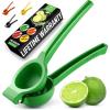 imageZulay Premium Quality Metal Lime Squeezer Citrus Juicer Manual Press for Extracting the Most Juice Possible  Lime Juicer BlackGreen