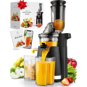 imageZulay Fruit Press Machine  Masticating Juicer Machine with High Yield Quiet Motor ampamp Reverse Function  Cold Press ampamp Carrot Juicer with Wide Chute  Slow Juicer Machines for Fruits ampamp VegetablesDark Black