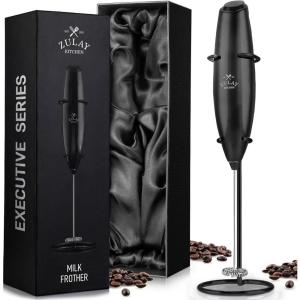 imageZulay Powerful Milk Frother for Coffee with Upgraded Titanium Motor  Handheld Frother Electric Whisk Milk Foamer Mini Mixer ampamp Coffee Blender Frother for Frappe Latte Matcha No Stand  SilverMidnight Black