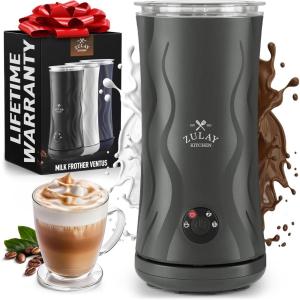 imageZulay Powerful Milk Frother for Coffee with Upgraded Titanium Motor  Handheld Frother Electric Whisk Milk Foamer Mini Mixer ampamp Coffee Blender Frother for Frappe Latte Matcha No Stand  SilverGray