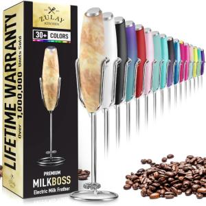 imageZulay Powerful Milk Frother for Coffee with Upgraded Titanium Motor  Handheld Frother Electric Whisk Milk Foamer Mini Mixer ampamp Coffee Blender Frother for Frappe Latte Matcha No Stand  SilverGranite