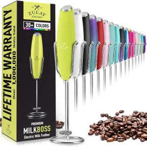 imageZulay Powerful Milk Frother for Coffee with Upgraded Titanium Motor  Handheld Frother Electric Whisk Milk Foamer Mini Mixer ampamp Coffee Blender Frother for Frappe Latte Matcha No Stand  SilverLime