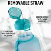 imageHydration Nation 1 Gallon Water Bottle With Straw  BPA Free Gallon Water Bottle Motivational With Straw ampamp Time Marker Quote  Leakproof Water Jug 1 Gallon For Fitness Sports ampamp More LightDark BlueOmbre Blue