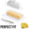 imageZulay Butter Dish With Lid For Countertop  Porcelain White Ceramic Butter Dish with Knob Handle Great for Cooking  Elegant Design Butter Holder  Durable ampamp Sturdy Butter Keeper  WhiteWhite