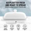 imageZulay Butter Dish With Lid For Countertop  Porcelain White Ceramic Butter Dish with Knob Handle Great for Cooking  Elegant Design Butter Holder  Durable ampamp Sturdy Butter Keeper  WhiteWhite