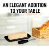 imageZulay Butter Dish With Lid For Countertop  Porcelain White Ceramic Butter Dish with Knob Handle Great for Cooking  Elegant Design Butter Holder  Durable ampamp Sturdy Butter Keeper  WhiteBlack