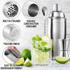 imageZulay Cocktail Shaker Set  Stainless Steel Mixed Drink Shaker  Martini Shaker Set with Build in Strainer Double Sided Jigger ampamp Muddler Combo Mixing Spoon  Pro Margarita Shaker  Large 24ozSilver