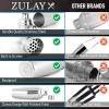 imageZulay Cocktail Shaker Set  Stainless Steel Mixed Drink Shaker  Martini Shaker Set with Build in Strainer Double Sided Jigger ampamp Muddler Combo Mixing Spoon  Pro Margarita Shaker  Large 24ozSilver