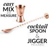 imageZulay Cocktail Shaker Set  Stainless Steel Mixed Drink Shaker  Martini Shaker Set with Build in Strainer Double Sided Jigger ampamp Muddler Combo Mixing Spoon  Pro Margarita Shaker  Large 24ozRose Gold