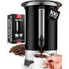 imageZulay Commercial Coffee Maker  100 Cup Coffee Percolator With DoubleWall Stainless Steel ampamp TwistLock Lid  Quick Brewing Coffee Urn With KeepWarm Mode For Events ampamp Catering  SilverBlack