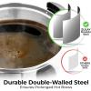 imageZulay Commercial Coffee Maker  100 Cup Coffee Percolator With DoubleWall Stainless Steel ampamp TwistLock Lid  Quick Brewing Coffee Urn With KeepWarm Mode For Events ampamp Catering  SilverSilver