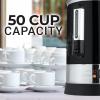imageZulay Commercial Coffee Maker  100 Cup Coffee Percolator With DoubleWall Stainless Steel ampamp TwistLock Lid  Quick Brewing Coffee Urn With KeepWarm Mode For Events ampamp Catering  SilverBlack